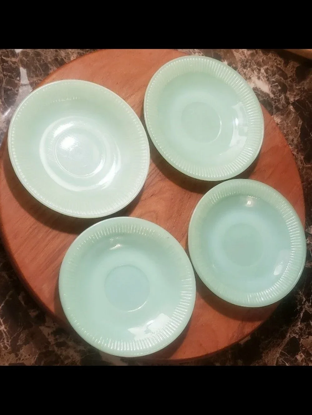 Vintage Jadeite Ribbed Plates/Saucers